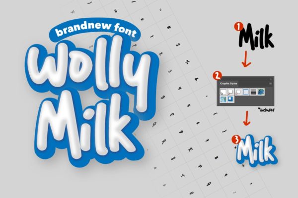 3D膨胀感无衬线英文字体 Wolly Natural Pen