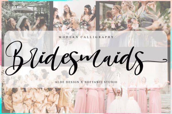 独特手写现代风格英文字体 Bridesmaids