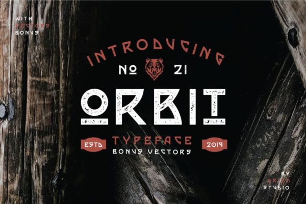 个性独特弧形几何形状无衬线字体 Orbit