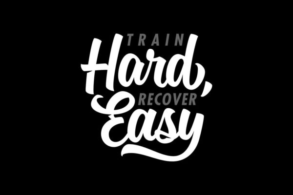 激励横幅T恤设计手写字体素材 Train Hard Lettering
