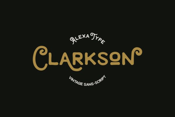 经典简约线条延长风格英文无衬线字体 Clarkson Font