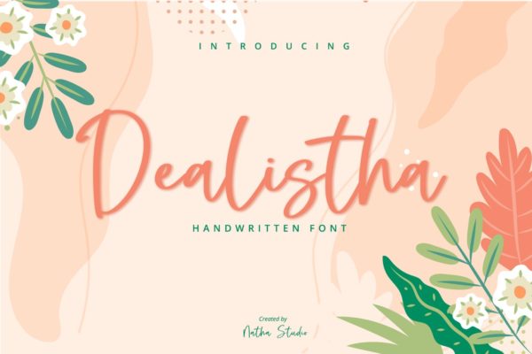 浪漫少女风英文手写细线条字体 Dealistha