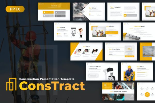 建筑施工PPT演示文稿 Constract Construction Presentation Template
