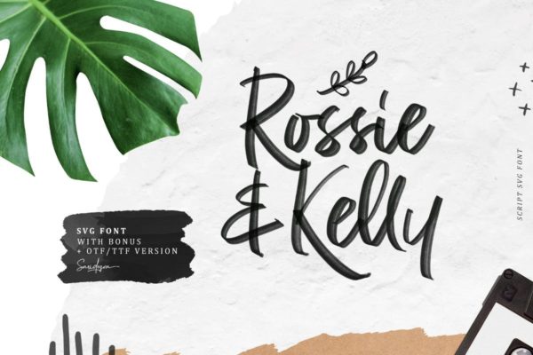 清新自然马克笔风格手写字体设计 Rossie Kelly – SVG Font