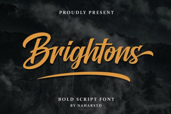 激情男性品牌手写字体素材 Brightons – script font