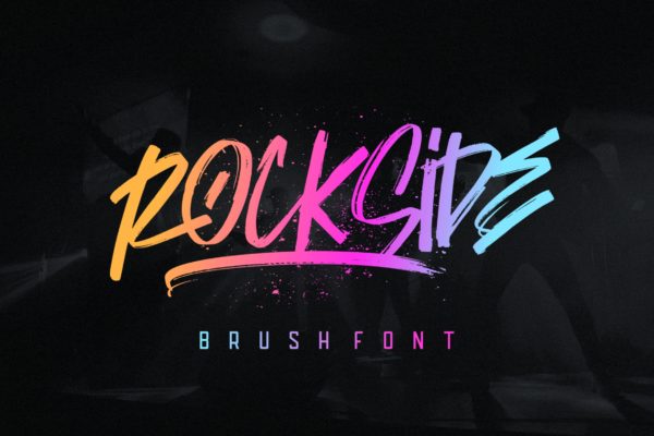 潮流都市彩色涂鸦纹理字体 Rockside Brush Font