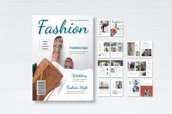 时尚服装画册排版设计模板 Fashion Magazine
