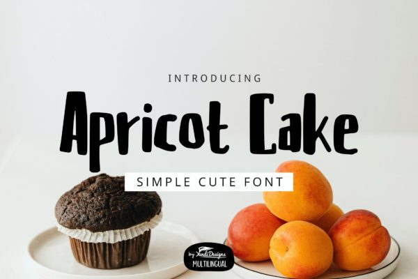 可爱多用途“杏子蛋糕”无衬线英文字体 Apricot Cake Font