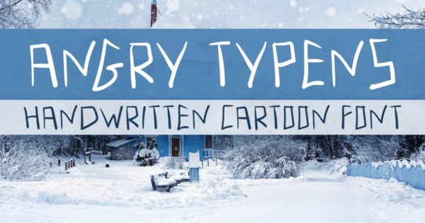 卡通风格英文大写手写字体素材 Angry Typens – Handwritten Font