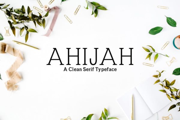 复古印刷排版风格英文衬线字体 Ahijah A Clean Serif Font Family