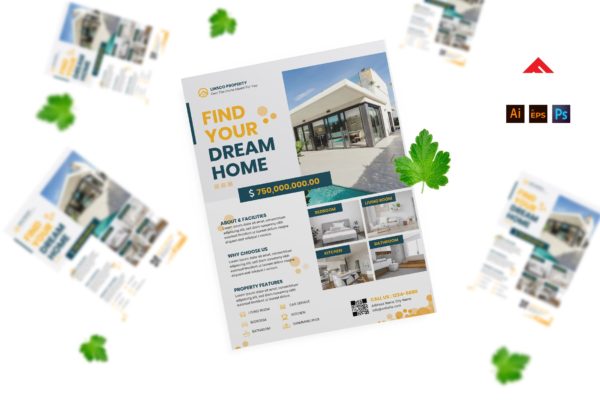 房地产业务宣传单模板下载 Home Property Listing Flyer