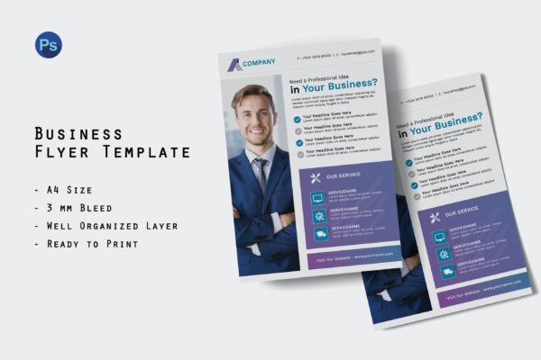 商务公司业务海报设计模板 Business Flyer Template