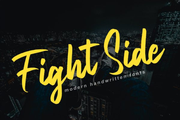 迷人优雅连笔艺术英文字体下载 Fight Side