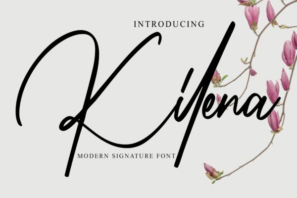 现代签名设计连笔手绘英文手写字体 Kilena – Modern Signature Font