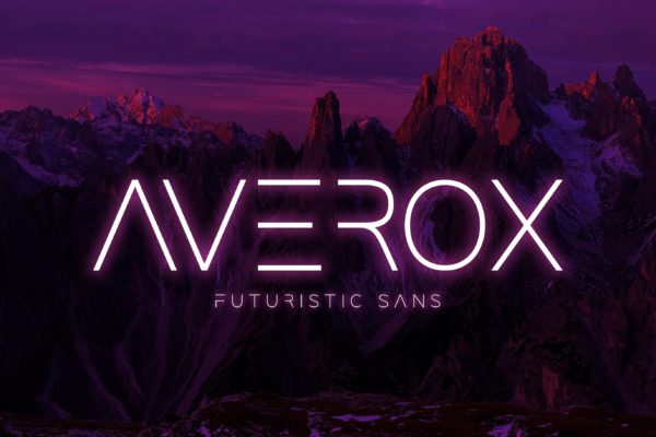 极简风未来科幻霓虹灯发光字体 averox – Futuristic Sans
