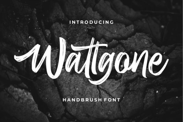 油漆刷痕效果毛笔笔刷手写字体 Wattgone – Handbrush Font