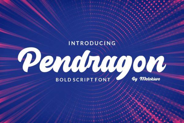 加粗标题连笔手写字体设计 Pendragon – Bold Script Font
