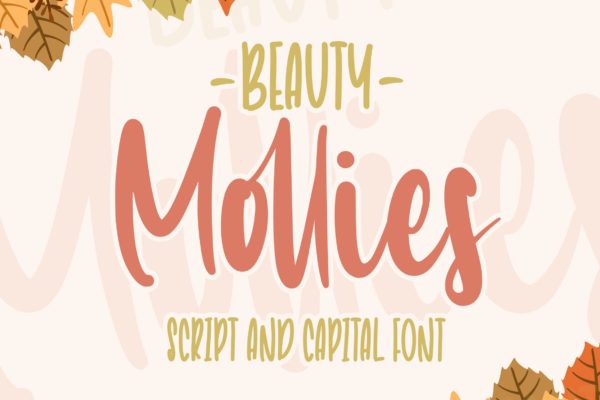秋季主题卡通英文字体组合 Beauty Mollies | Font Duo