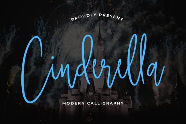 优雅风格英文硬笔书法字体 Cinderella Beautiful Calligraphy Font