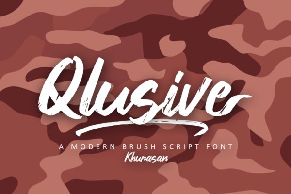 时尚服装印刷英文斑驳纹理字体 Qlusive