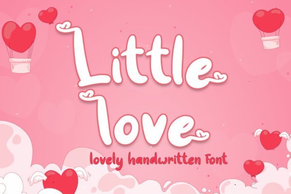 可爱情人节爱心效果手写字体 Little love – Lovely Font