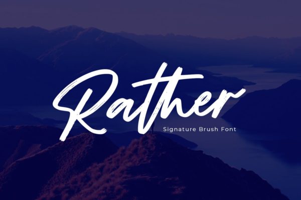 马克笔手写效果英文字体素材 Rather – Brush Font