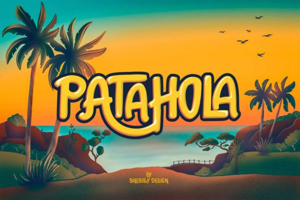 手绘热带风林装饰字体素材 Patahola – A Playful Hand Drawn Display Fonts