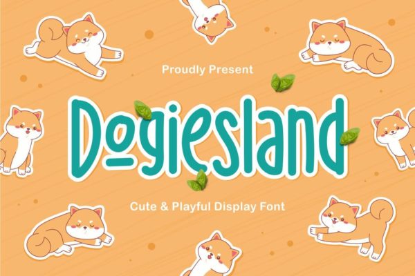 可爱卡通封面标题手写字体 Dogiesland