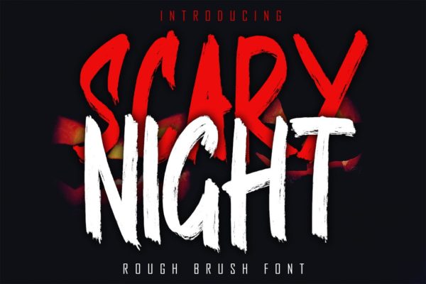 恐怖之夜怪异粗毛笔手写字体 SCARY NIGHT – Rough Brush Font