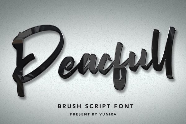 经典标准毛笔脚本字体 Peacfull | Brush Script Font