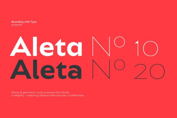 个性多用途几何英文字体 Bw Aleta font family