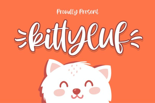 可爱彩色插画装饰素材手写字体 Kittyluf