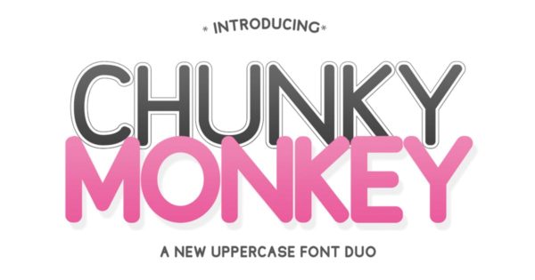 大写英文加粗无衬线广告字体 Chunky Monkey Font