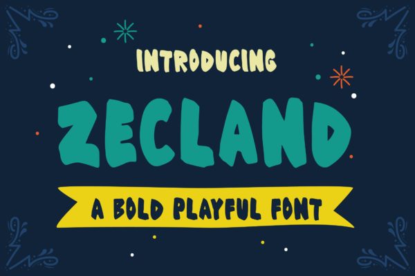 创意有趣粗黑手写字体素材 Zecland – A Bold Playful Font