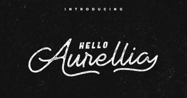 经典复古印刷设计项目适用纹理脚本字体 Aurellia Font