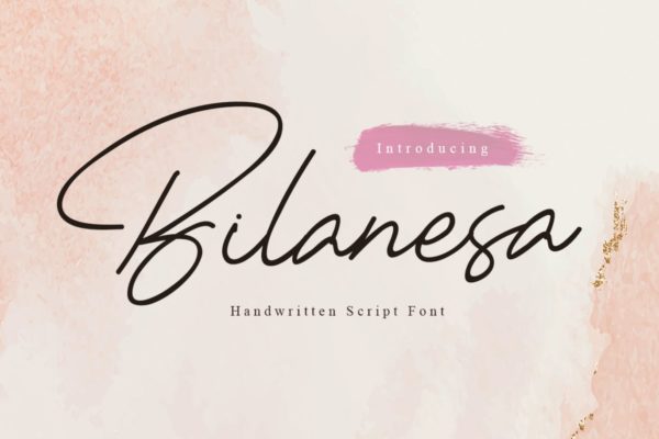 经典线条风格钢笔字设计 Bilanesa