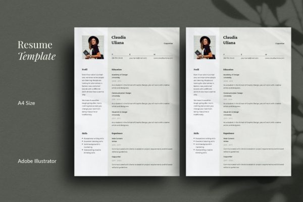高级秘书应聘简历模板 CV Resume | Minimalist