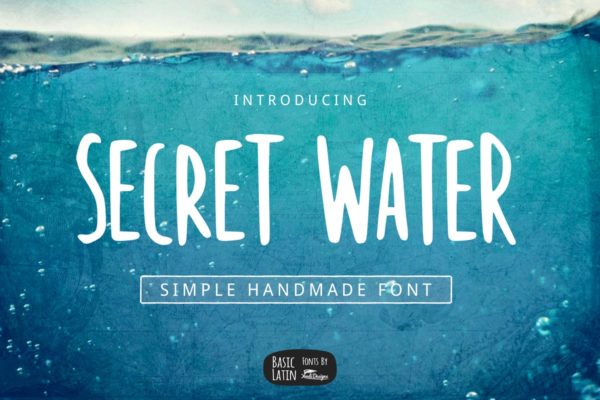 多用途极简手工常规字体 Secret Water Simple Font