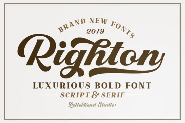 高端品牌设计手写风格/衬线二重奏字体 Righton – Script & Serif Font Duo