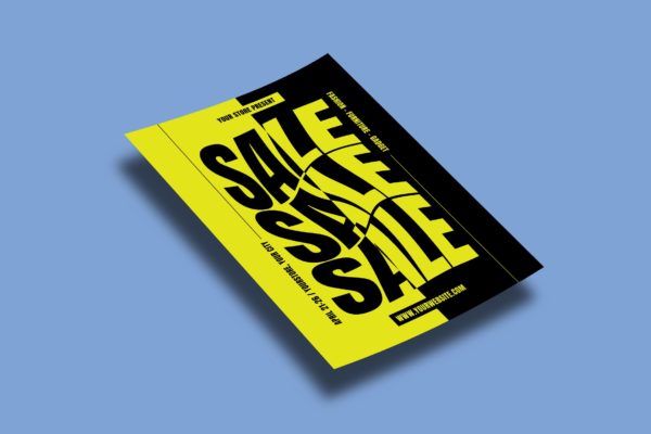 扭曲效果促销活动海报模板 Sale! – Flyers Template