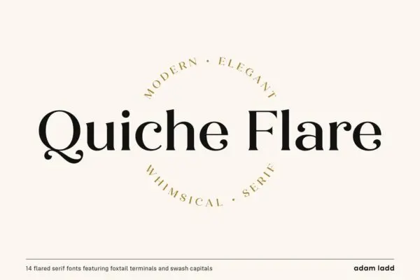 宽条纹衬线英文字体家族 Quiche Flare Font Family