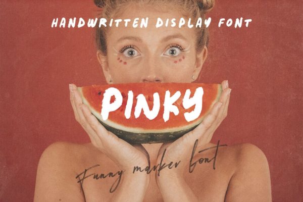 创意墙面印刷磨损效果英文字体 Pinky – Bold Handwritten Font