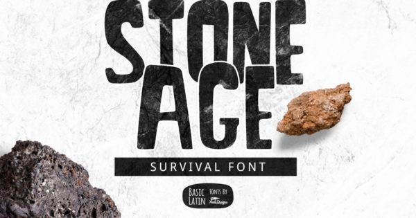 “石器时代”趣味儿童书籍字体 Stone Age Font