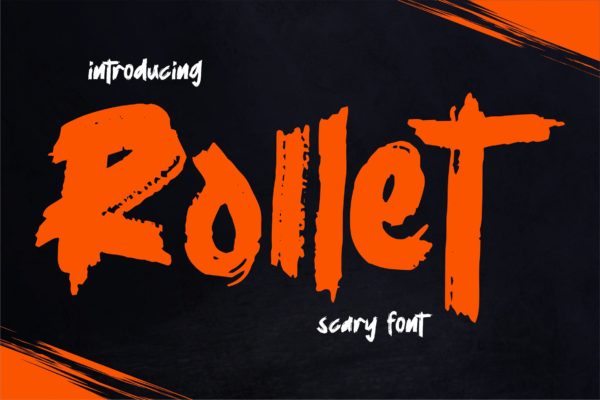 时尚酷炫划痕纹理装饰英文字体 Rollet | Scary Font