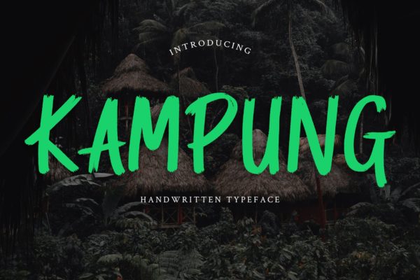 英文画笔手写字体 Kampung Brush Handwritten Font
