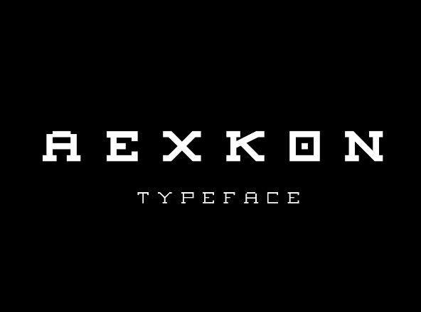 像素样式无衬线英文字体素材下载 Aexkon Pixel Typeface