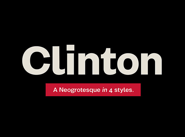 复古瑞士风易读性英文无衬线字体家族 Clinton Font Family