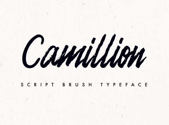 艺术＆体育项目适用驼色毛笔手写英文字体 Camellion Brush Script Typeface