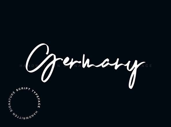 时尚草书英文签名字体素材 Germany Calligraphy Font