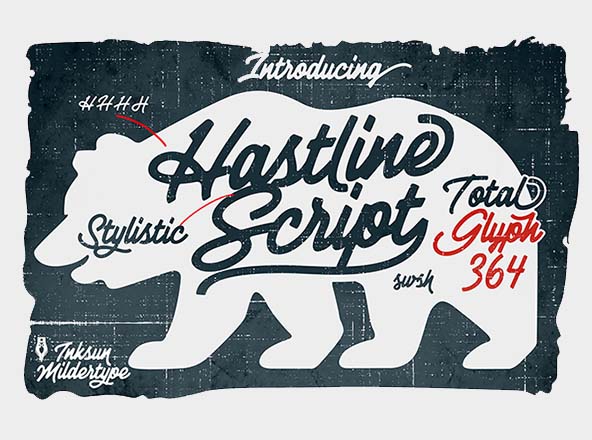 创意手写曲线英文脚本字体素材 Hastline Script Font